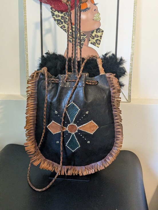 Handcrafted Handbags - Handcrafted Vintage Boho Western Detail Leather Fringe Shoulder Crossbody Tote